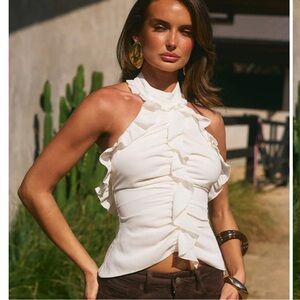 Runaway the label white frilly top